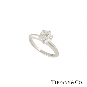 Tiffany & Co. Platinum Diamond Setting Band Ring 1.37ct I/VVS2